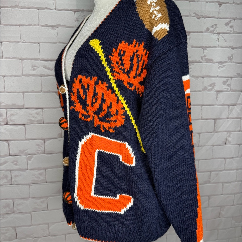 Vintage BellePointe Clemson Tigers Graphic Cardigan Sweater / Unisex Cardigan - Picture 5 of 11